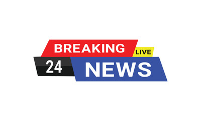 Breaking news background banners set. Breaking news, live broadcast, news screensaver on white background.