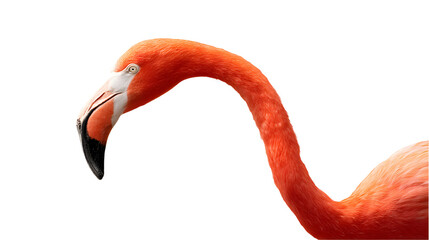 Fototapeta premium A flamingo with a pink head and orange legs