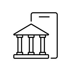 Hybrid banking line icon vector, with editable stroke, great for fintech apps, neobank platforms, and AI-enhanced finance systems