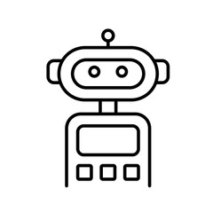 AI financial assistant line icon vector, with editable stroke, ideal for personal finance bots, smart budgeting apps, and virtual advisors