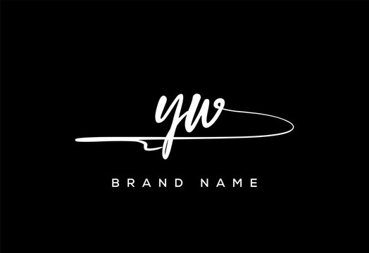 YW letter beauty handwriting vector logo.