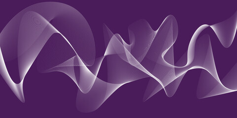 Abstract curved geometric wave line on black background. Modern multicolor gradient flowing wave lines. Technology abstract wave lines on background. Futuristic technology concept. Vector illustration