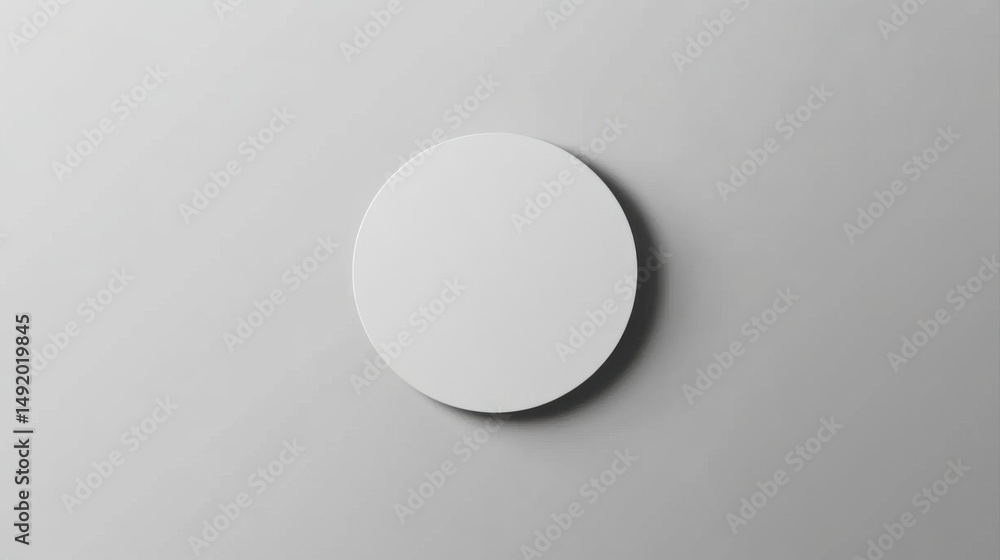 Poster minimalist white circle on gray background flat lay mockup studio shot for product display or graphi
