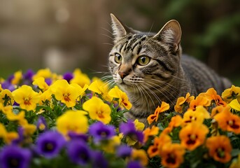 Golden Hour Feline AI Generated