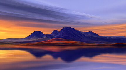 Sunset water reflection landscape