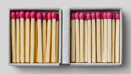 Naklejka premium Box of Matches with Wooden Sticks Isolated on Clean White Background