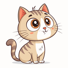 Create a bold, vector illustration of a cartoon cat with bisexual pride flag colors incorporated into its design.  Focus on a playful, friendly style.