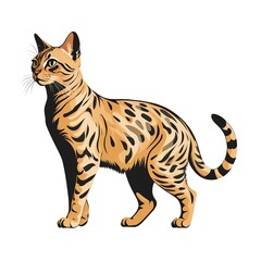 Fototapeta premium 野性味あふれる見た目が魅力の猫ベンガル