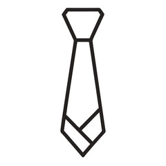 Outline Tie  silhouette. Minimal Tie Linear Vector for Menswear and Dress Code Branding

