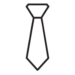 Outline Tie  silhouette. Minimal Tie Linear Vector for Menswear and Dress Code Branding
