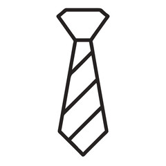 Outline Tie  silhouette. Minimal Tie Linear Vector for Menswear and Dress Code Branding
