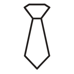 Outline Tie  silhouette. Minimal Tie Linear Vector for Menswear and Dress Code Branding
