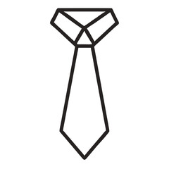 Outline Tie  silhouette. Minimal Tie Linear Vector for Menswear and Dress Code Branding
