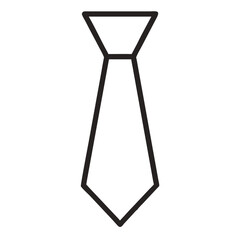 Outline Tie  silhouette. Minimal Tie Linear Vector for Menswear and Dress Code Branding
