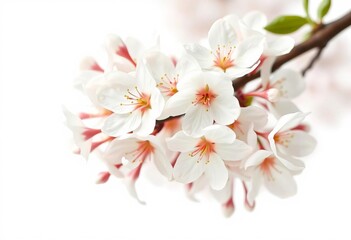 Fototapeta premium Delicate white spring blossoms, vintage art style, isolated on white background, invitation, antique