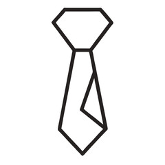 Outline Tie  silhouette. Minimal Tie Linear Vector for Menswear and Dress Code Branding
