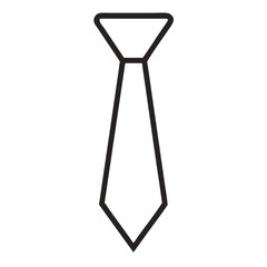 Outline Tie  silhouette. Minimal Tie Linear Vector for Menswear and Dress Code Branding
