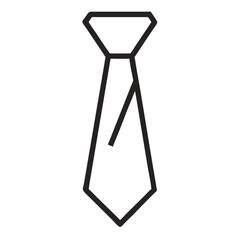 Outline Tie  silhouette. Minimal Tie Linear Vector for Menswear and Dress Code Branding

