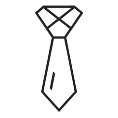 Outline Tie  silhouette. Minimal Tie Linear Vector for Menswear and Dress Code Branding
