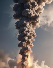 Immense, swirling smoke column billows skyward, a perpetual loop ,  steam,  texture,  white