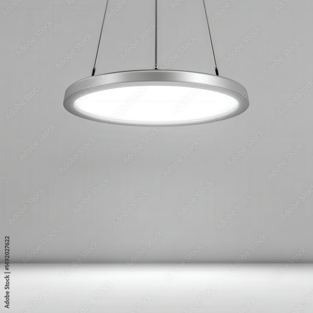 Poster modern minimalist ceiling light fixture illuminating a bright space with sleek design highlighting c