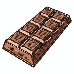 Create a vector icon of a chocolate bar with a bold, thick outline; emphasize clean lines and sharp corners.