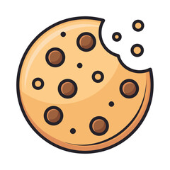 Fototapeta premium Create a bold, vector illustration of a cookie icon with a bicolor design, emphasizing a crisp, clean line style.