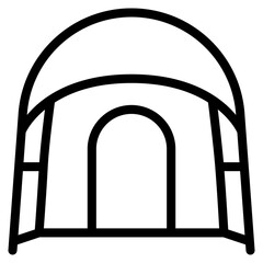 tent icon with outline style and pixel perfect base. Suitable for website design, logo, app and UI. Based on the size of the icon in general, so it can be reduced.