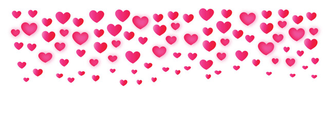 Falling Pink Hearts Background Border – Romantic Valentine Design