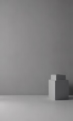 Fototapeta premium Subtle shadow play on a muted gray, ideal for showcasing products, backdrop, branding, product