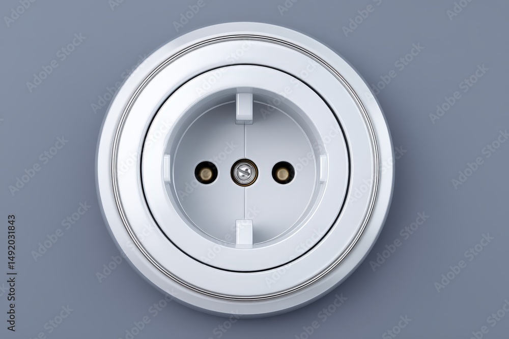 Poster modern electrical socket design with sleek white finish showcasing efficient energy connectivity int