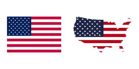 Usa national flag map icons