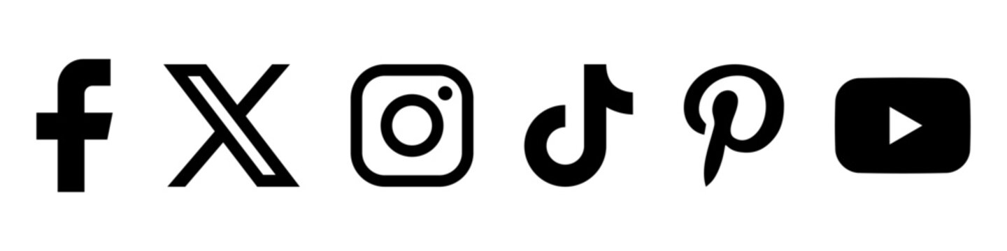 Social media icons set. Logotype icons  