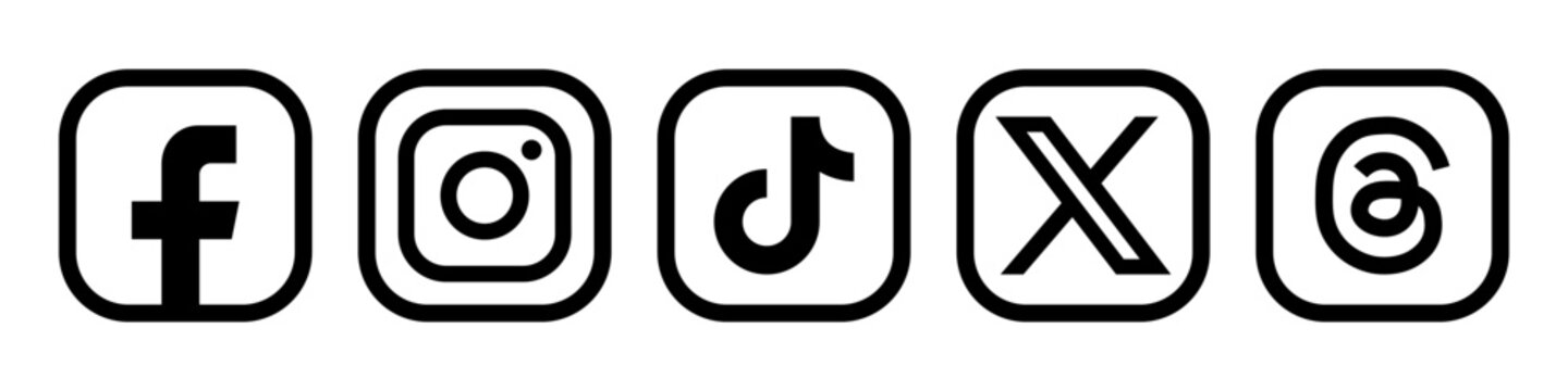 Social media icons set. Logotype icons  