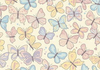 Pastel Butterfly Dreams: Whimsical Spring Pattern