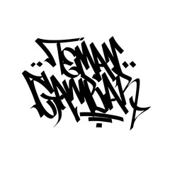 vector greeting in graffiti writing style