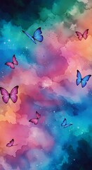 Rainbow Dreams: Watercolor Butterflies