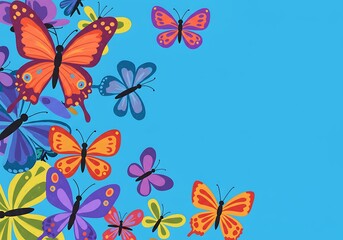 Vibrant Butterfly Flutter: Joyful Summer Illustration
