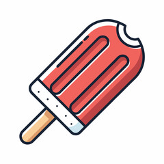 Create a bold, vector icon of a popsicle, featuring a thick outline and vibrant color.  Include a single, clearly defined popsicle.