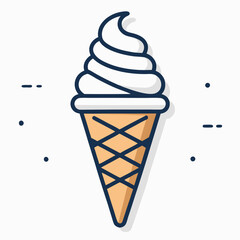 Design a bold, vector illustration of a simple ice cream cone logo.  Focus on clean lines and strong strokes.