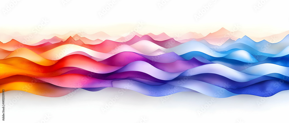 Poster abstract colorful gradient waves design background