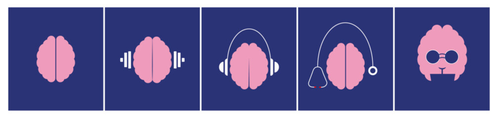 brain set with various activities.