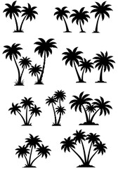 Fototapeta premium Tropical Silhouette Collection AI Generated