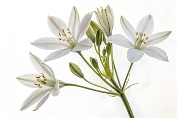 Fototapeta premium A beautiful spring bouquet features the white blossoms of lily of the valley, snowdrops, and lilies, showcasing nature's floral beauty