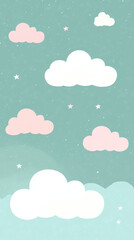 Dreamy pastel cloud gradient with mint and blush tones perfect for whimsical art and relaxing visuals
