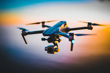 Fototapeta premium airplane in the sunset