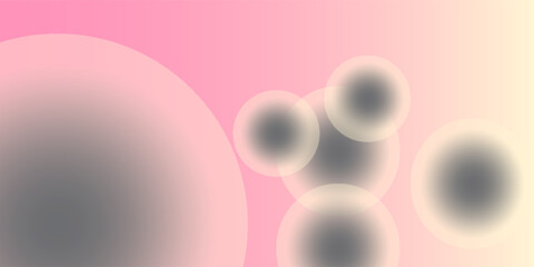 Soft pastel abstract background with blurred gradient circles, blending pink and cream tones for a dreamy, modern aesthetic. vector.