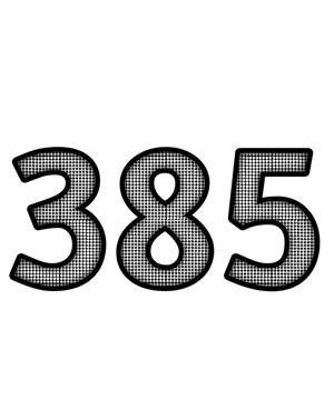 Black and white color numbers 384