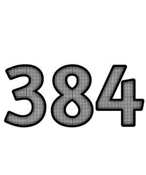 Black and white color numbers 384