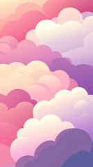 Whimsical gradient cloud illustration in soft pastels perfect for lighthearted branding or playful design elements
